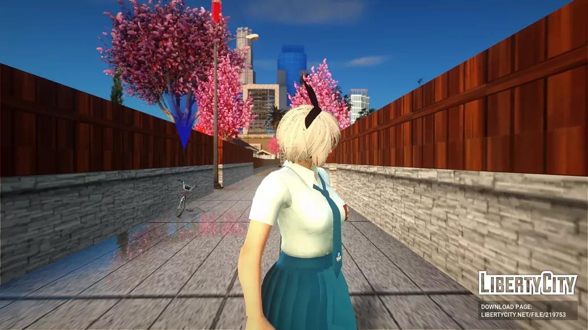 2B из NieR: Automata в школьной униформе Индонезии / GTA San Andreas