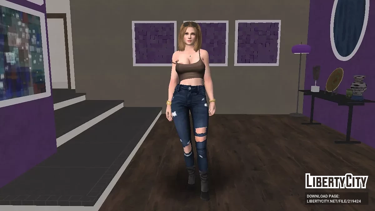 Тина Армстронг в потертых узких джинсах / GTA San Andreas
