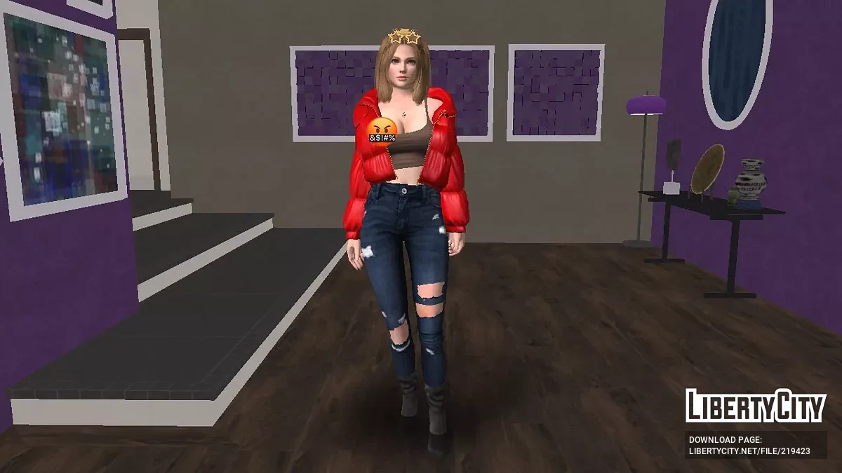 Тина Армстронг в куртке с мягкой подкладкой / GTA San Andreas