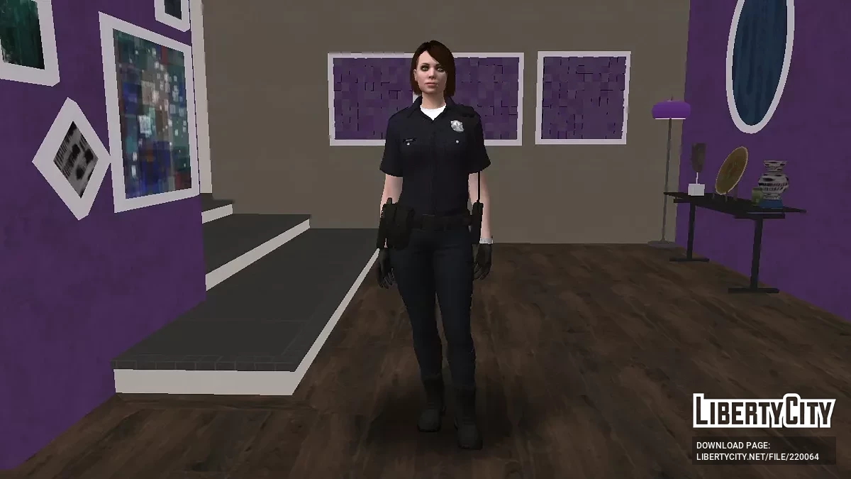 Скин девушки в полицейской униформе из GTA Online / GTA San Andreas