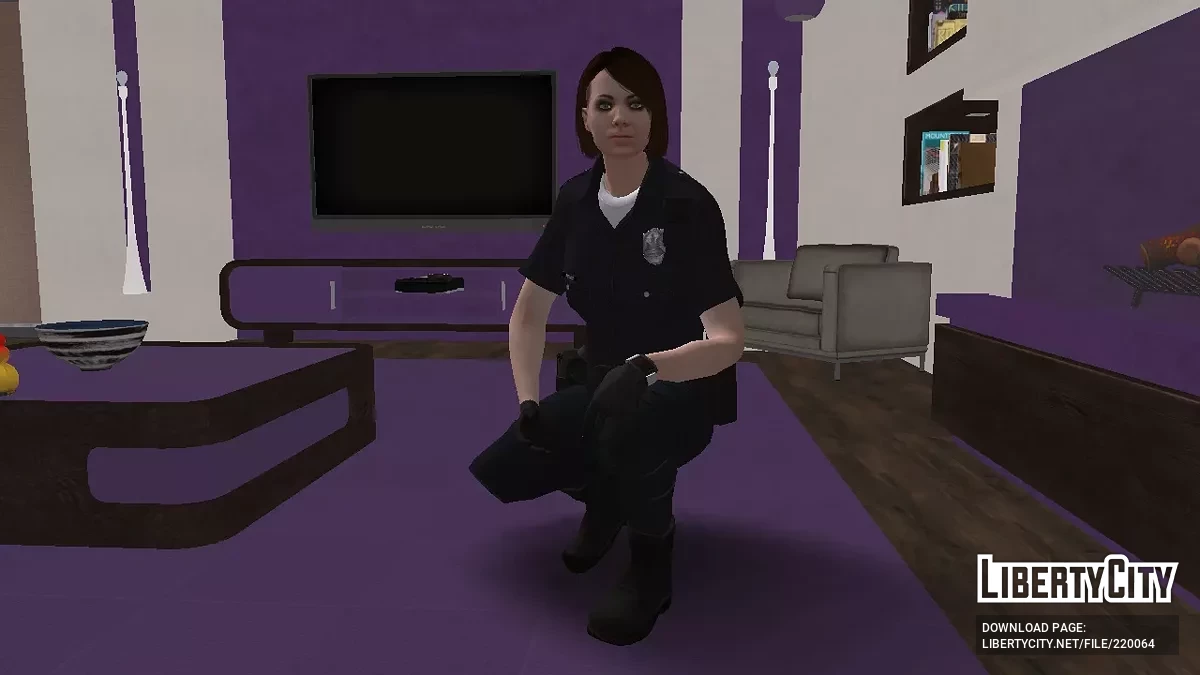 Скин девушки в полицейской униформе из GTA Online / GTA San Andreas
