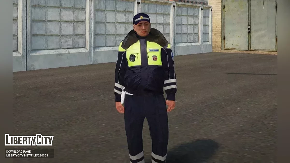 Инспектор ДПС ГИБДД в демисезонной куртке (Весна/Осень) / GTA San Andreas
