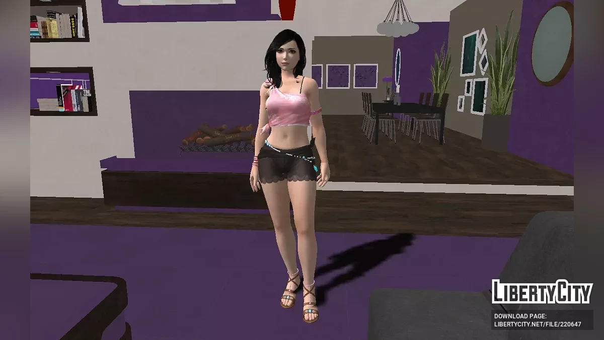 Тифы Локхарт из Final Fantasy VII в пляжном наряде / GTA San Andreas