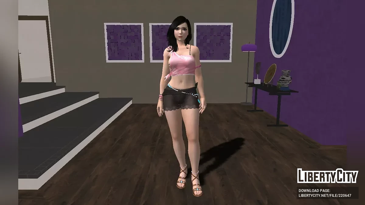 Тифы Локхарт из Final Fantasy VII в пляжном наряде / GTA San Andreas