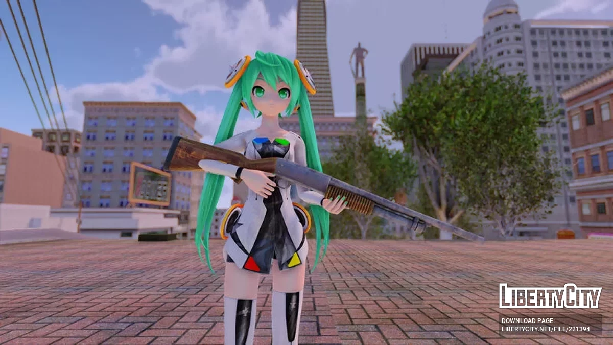PDFT Hatsune Miku Linkage + анимированное лицо / GTA San Andreas