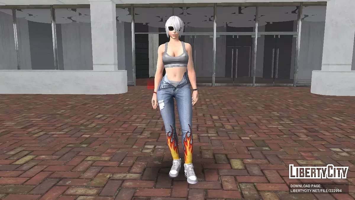 Анжела из KOF XIV в Пламенных Джинсах / GTA San Andreas