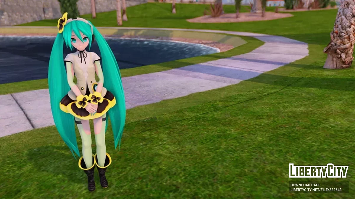 PDFT Hatsune Miku Pansy + анимированное лицо / GTA San Andreas
