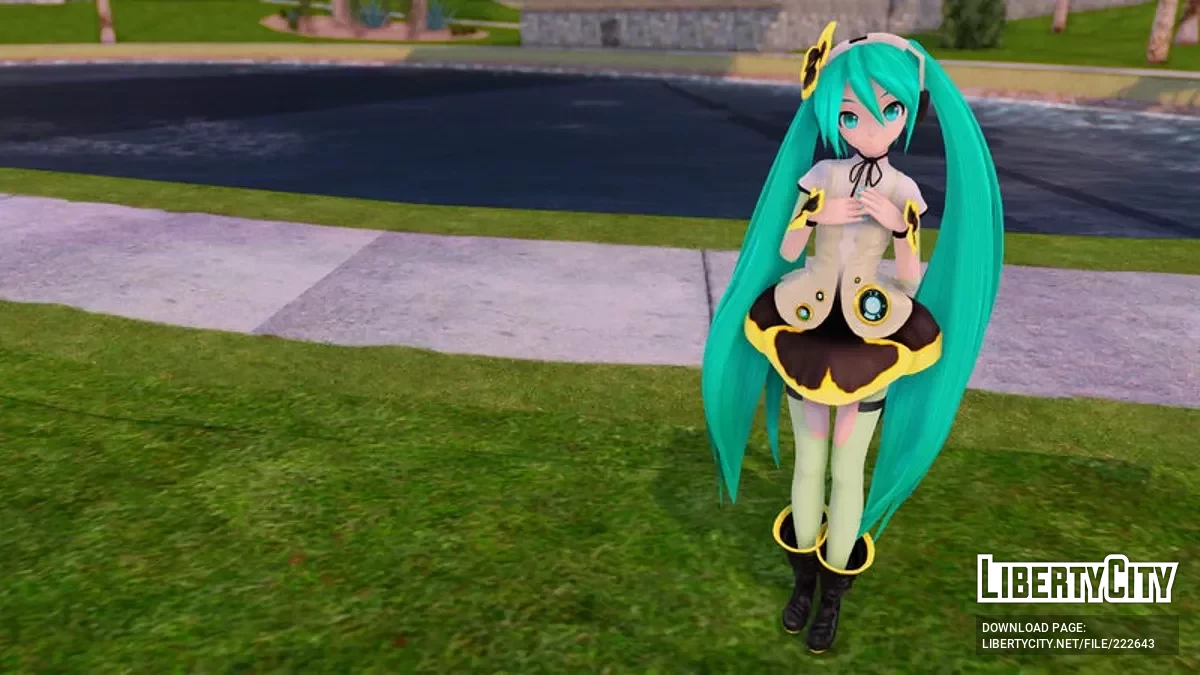 PDFT Hatsune Miku Pansy + анимированное лицо / GTA San Andreas