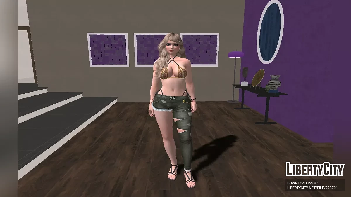 Эми  из DOAXVV в костюме Skinny Shark / GTA San Andreas