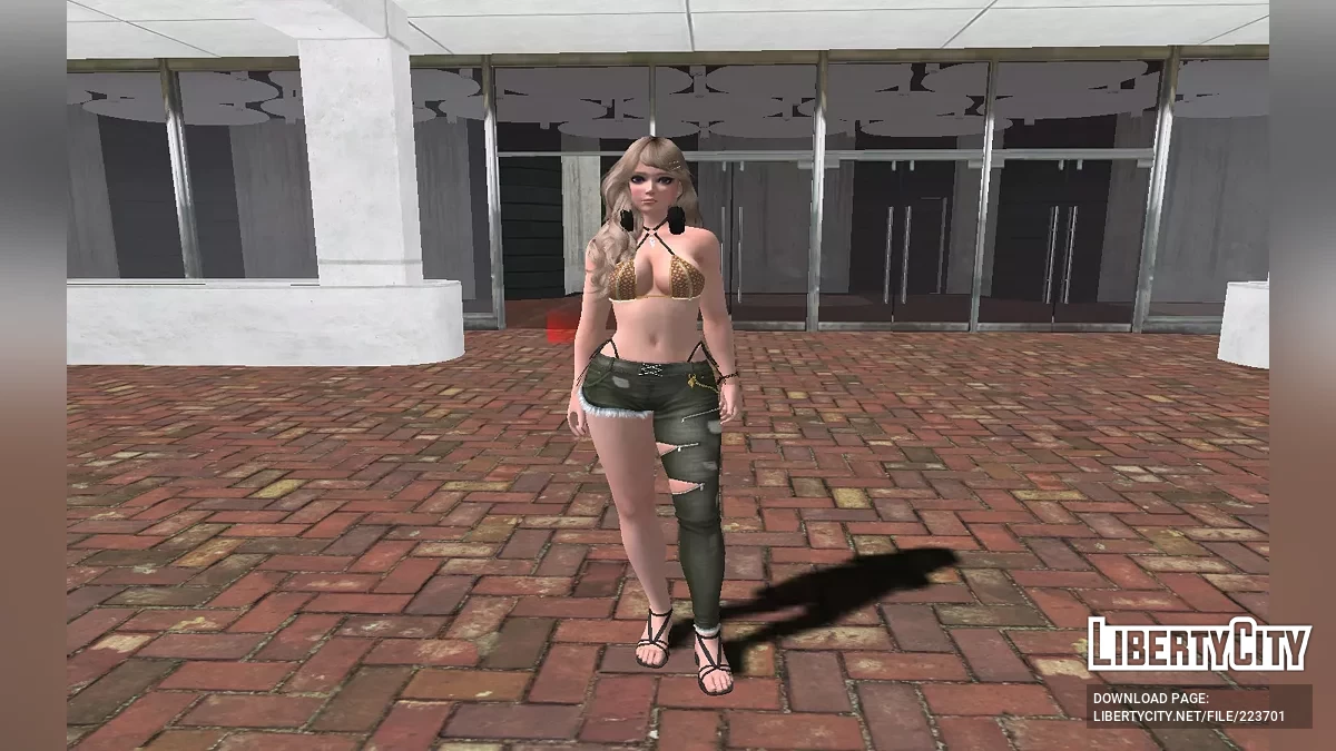 Эми  из DOAXVV в костюме Skinny Shark / GTA San Andreas