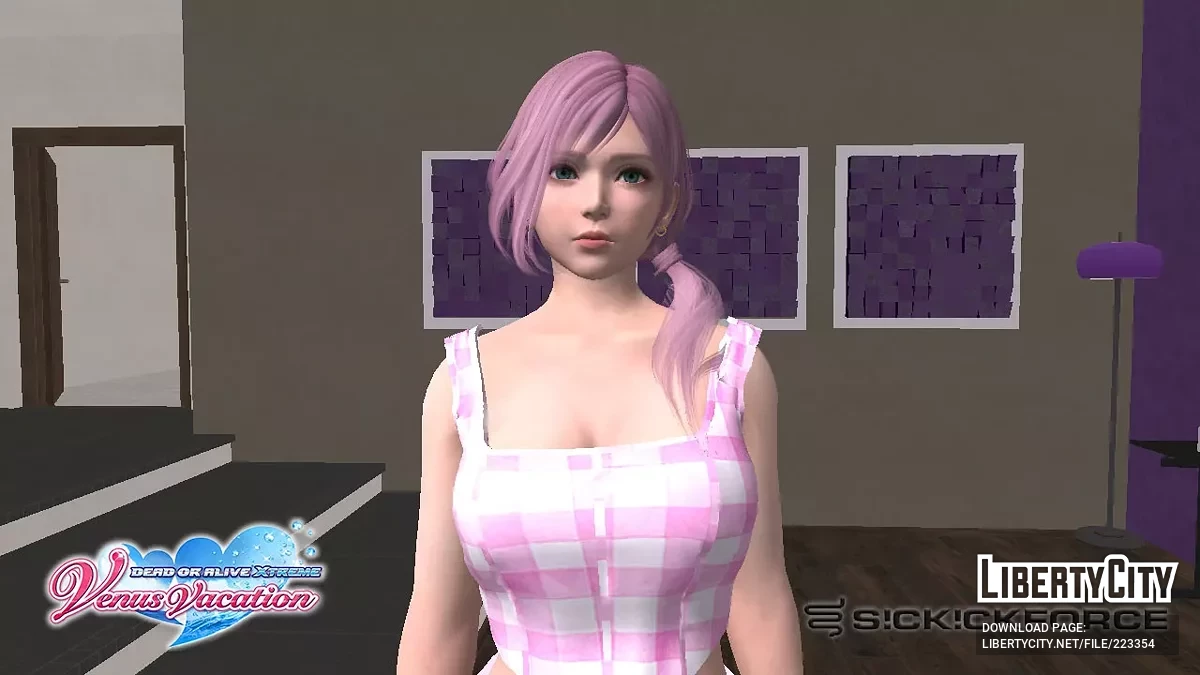 Элиза из DOAXVV - Розовое клетчатое платье / GTA San Andreas