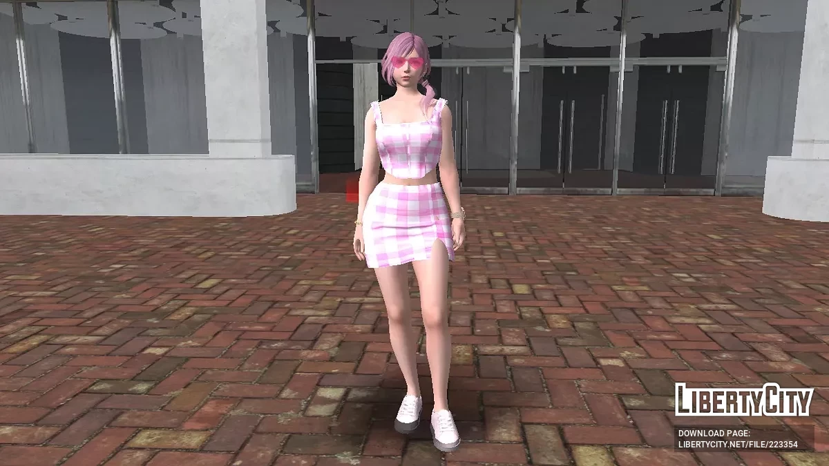 Элиза из DOAXVV - Розовое клетчатое платье / GTA San Andreas