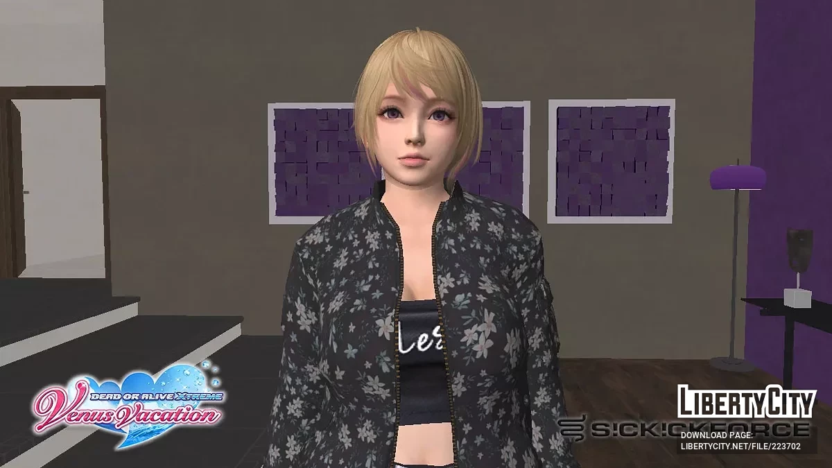 Юкино из DOAXVV - Бомбер с цветочным узором / GTA San Andreas