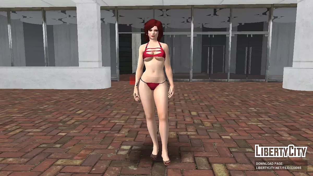 Ванесса из The King of Fighters XIV в красном купальнике / GTA San Andreas