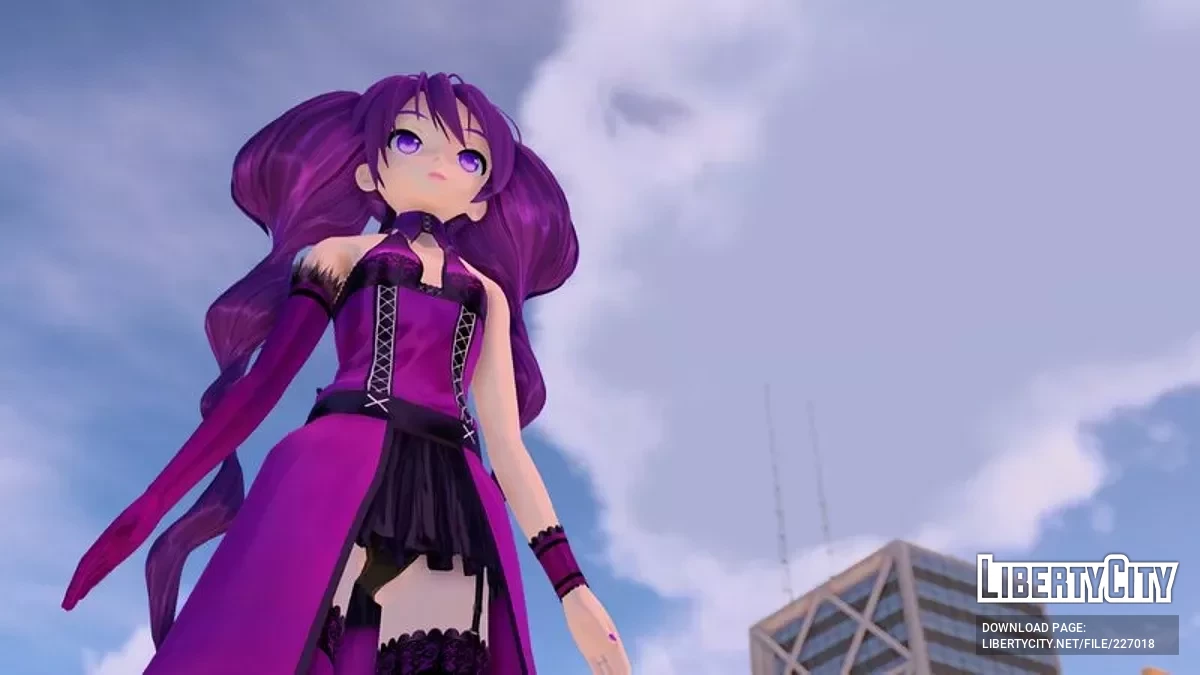 PDFT Hatsune Miku Violet Butterfly + Анимированное лицо / GTA San Andreas
