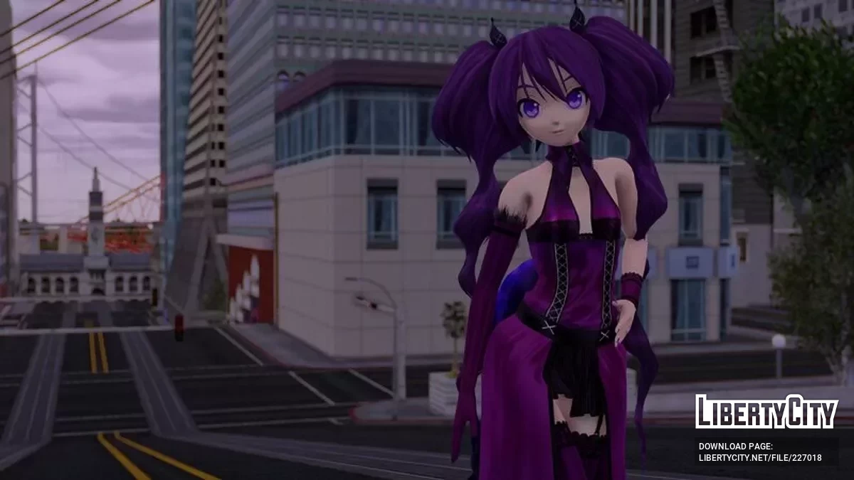 PDFT Hatsune Miku Violet Butterfly + Анимированное лицо / GTA San Andreas