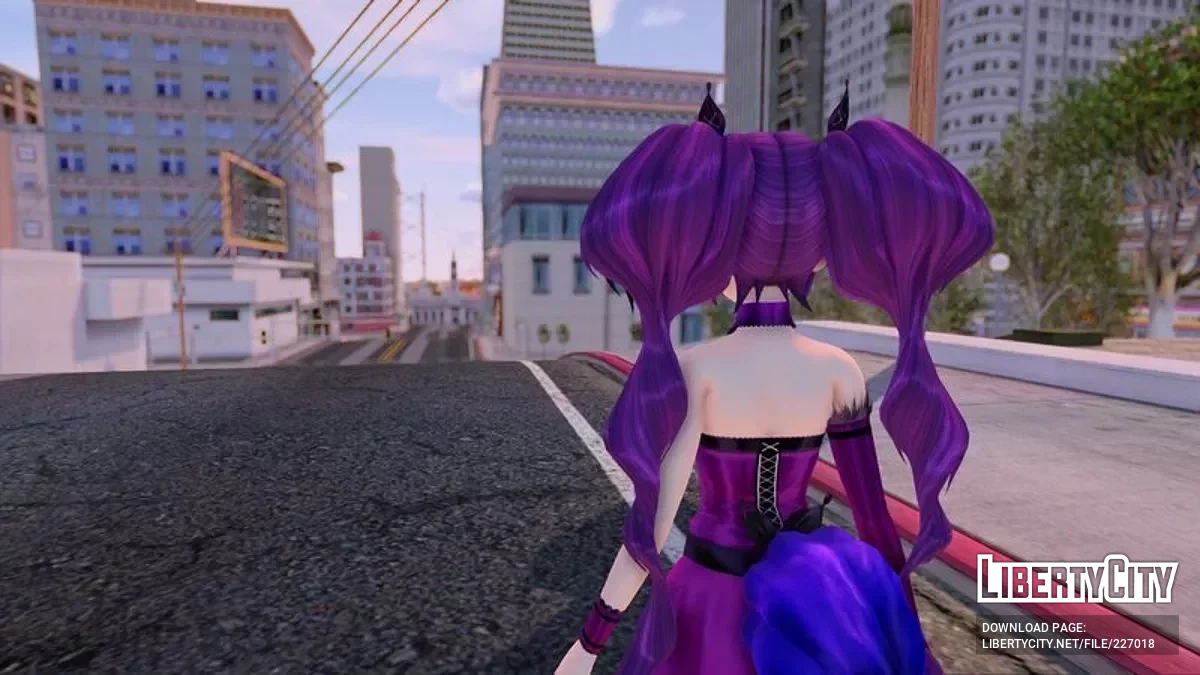 PDFT Hatsune Miku Violet Butterfly + Анимированное лицо / GTA San Andreas