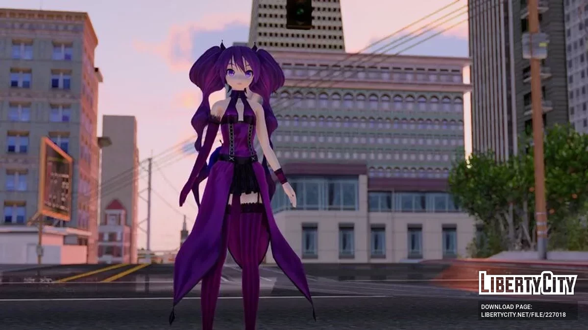 PDFT Hatsune Miku Violet Butterfly + Анимированное лицо / GTA San Andreas