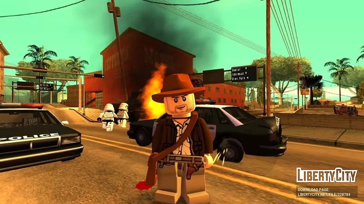Индиана Джонс из LEGO Indiana Jones / GTA San Andreas