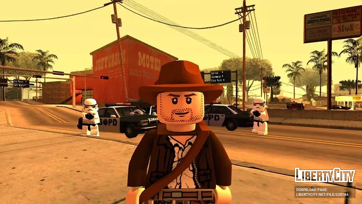 Индиана Джонс из LEGO Indiana Jones / GTA San Andreas