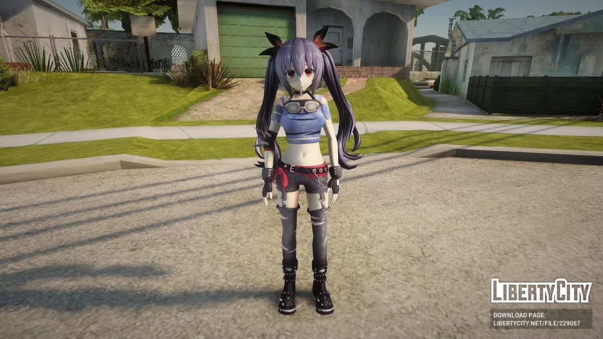 Noire из Neptunia Riders VS Dogoos / GTA San Andreas