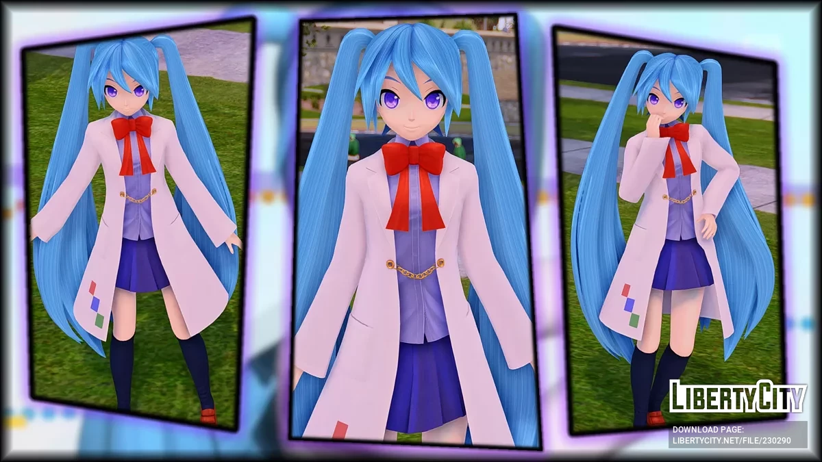 PDFT Hatsune Miku Lab Girl + анимированное лицо / GTA San Andreas