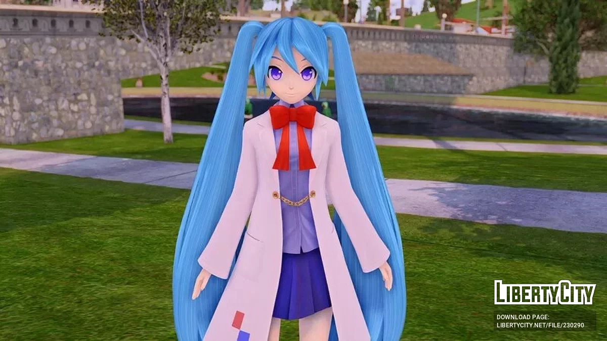 PDFT Hatsune Miku Lab Girl + анимированное лицо / GTA San Andreas