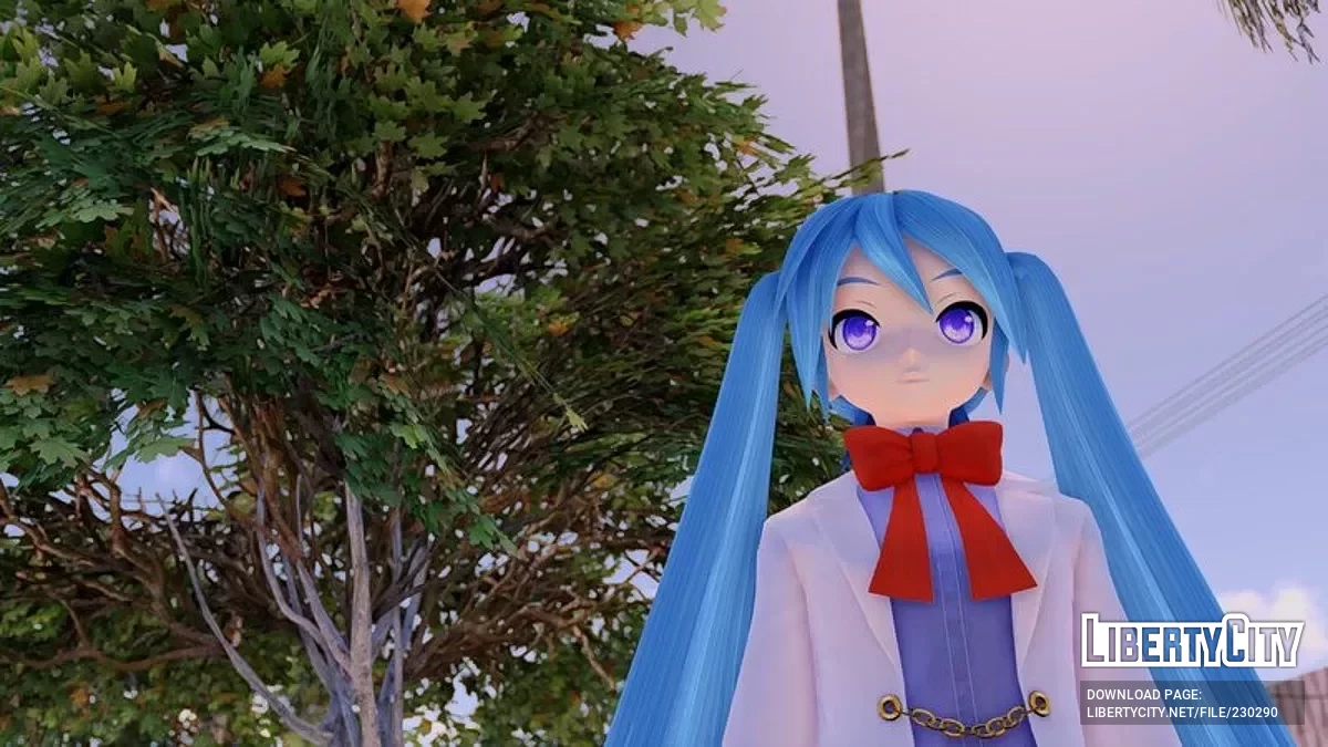PDFT Hatsune Miku Lab Girl + анимированное лицо / GTA San Andreas