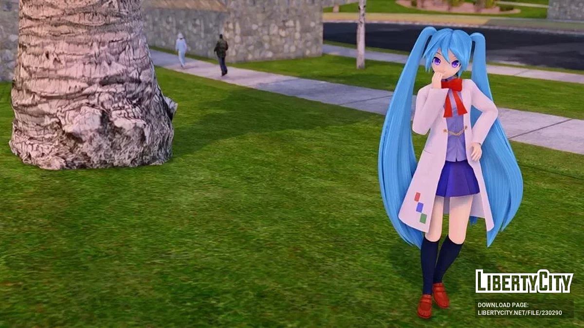 PDFT Hatsune Miku Lab Girl + анимированное лицо / GTA San Andreas