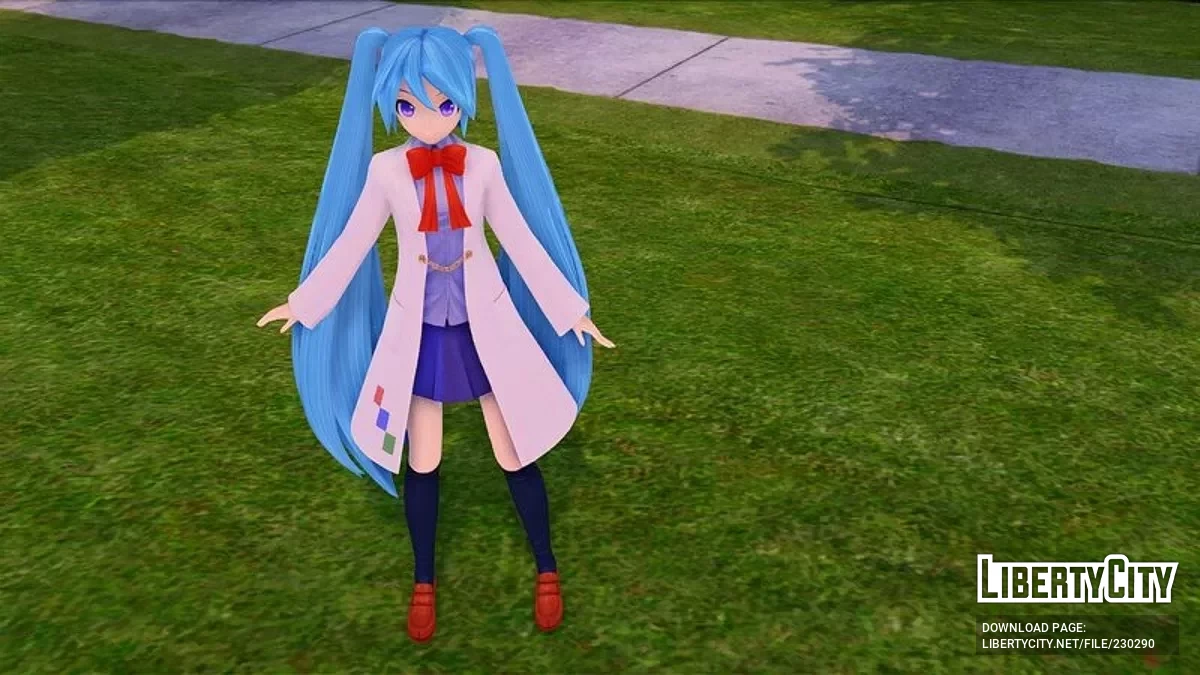 PDFT Hatsune Miku Lab Girl + анимированное лицо / GTA San Andreas