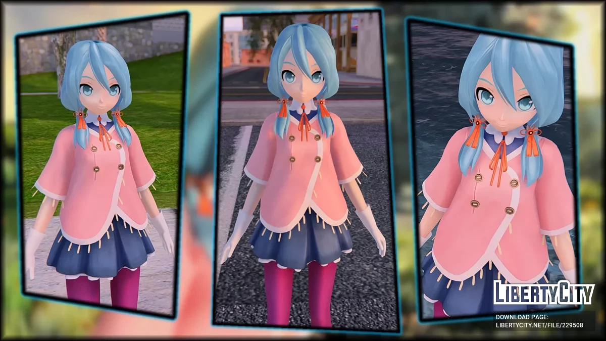 PDFT Hatsune Miku Memoria + анимированное лицо / GTA San Andreas