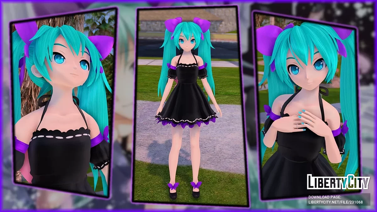 Невинная Хацунэ Мику (PDFT) + анимированное лицо / GTA San Andreas