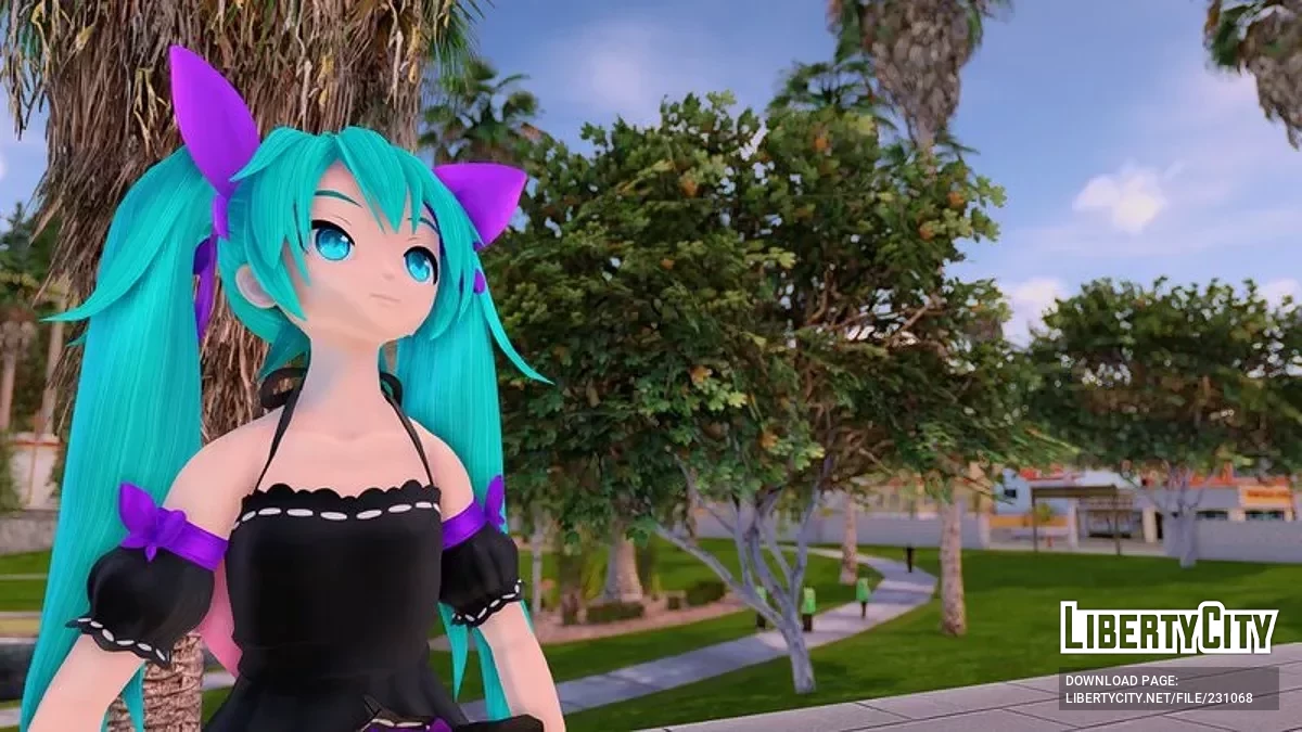 Невинная Хацунэ Мику (PDFT) + анимированное лицо / GTA San Andreas