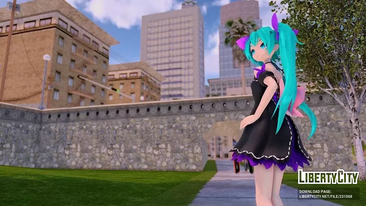 Невинная Хацунэ Мику (PDFT) + анимированное лицо / GTA San Andreas