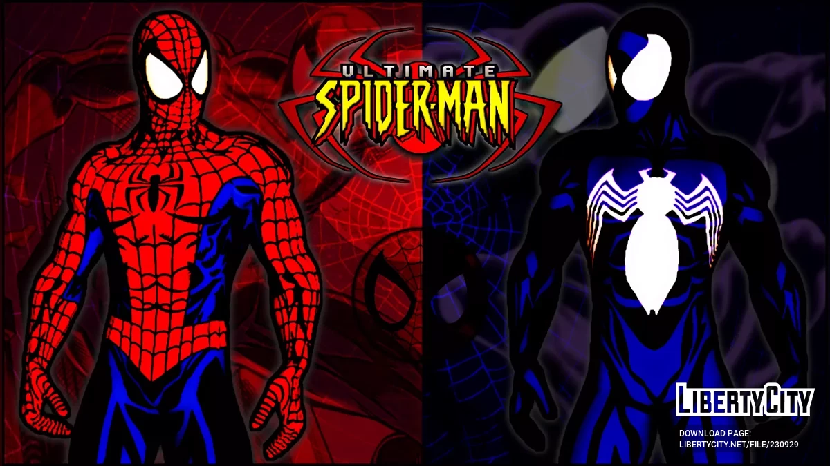 Красный и фиолетовый Человек-Паук (+ Сел-шейдинг) / GTA San Andreas