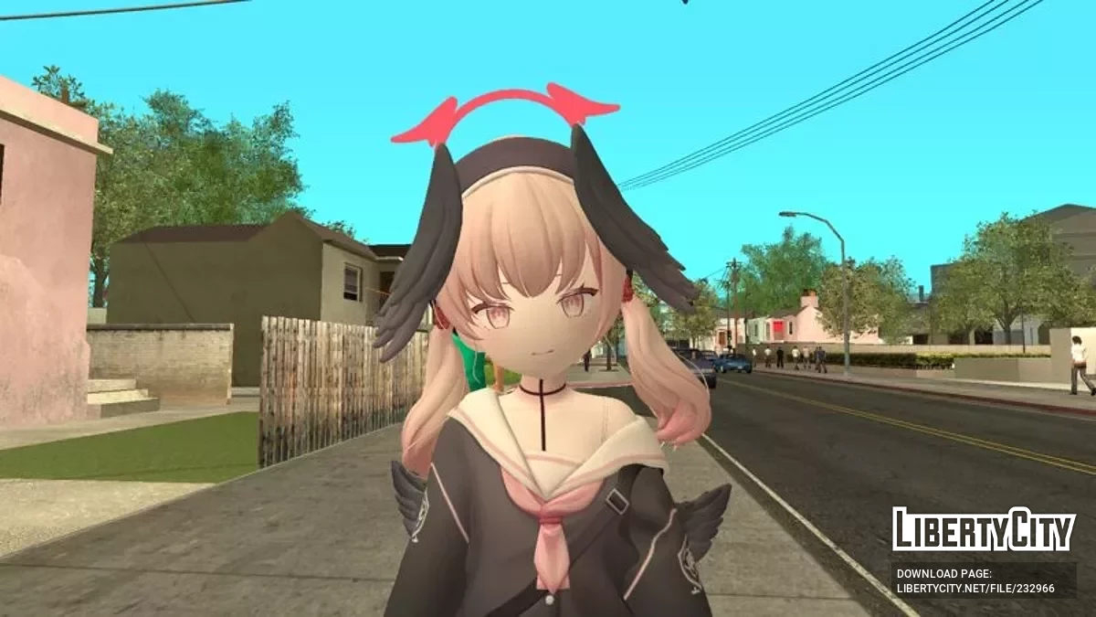 Кохару Симоэ из Blue Archive / GTA San Andreas