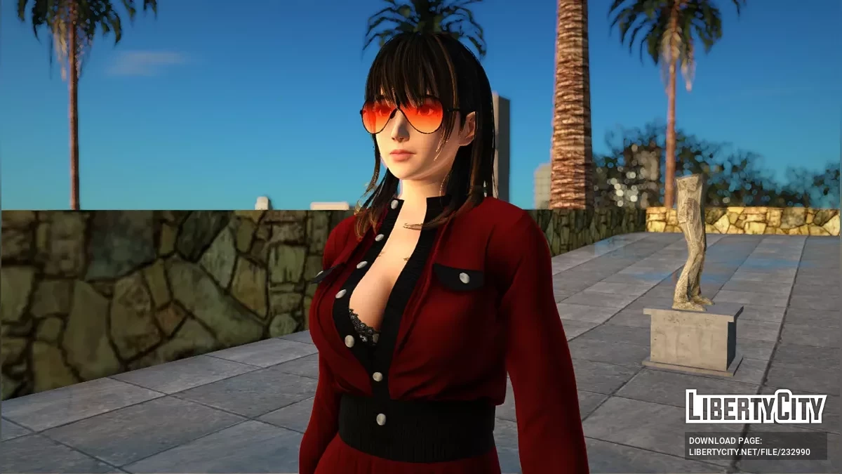 Новый скин Нанами в вечернем красном платье / GTA San Andreas