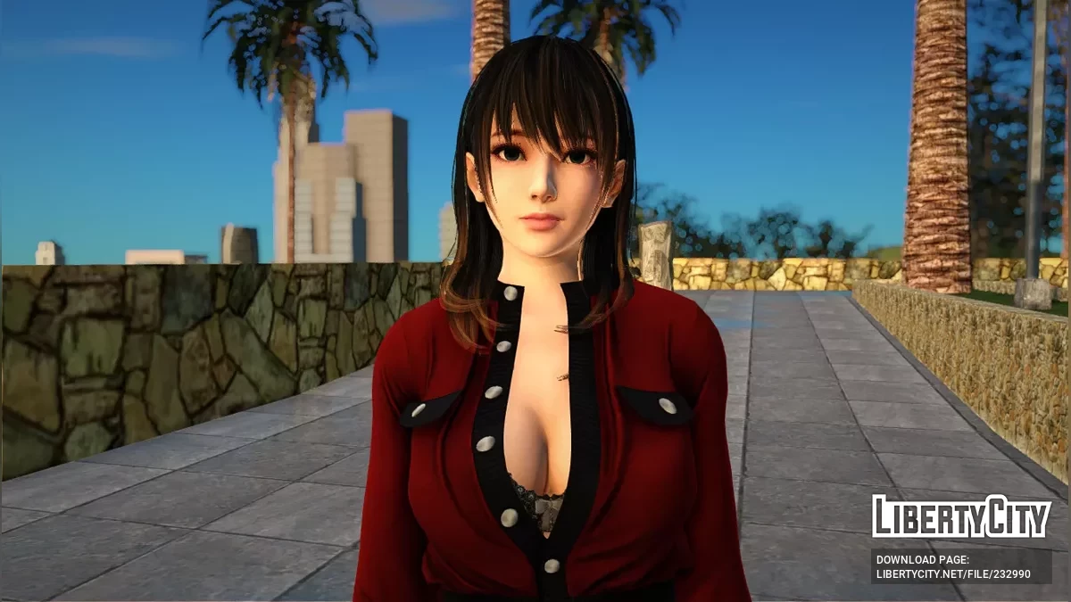 Новый скин Нанами в вечернем красном платье / GTA San Andreas