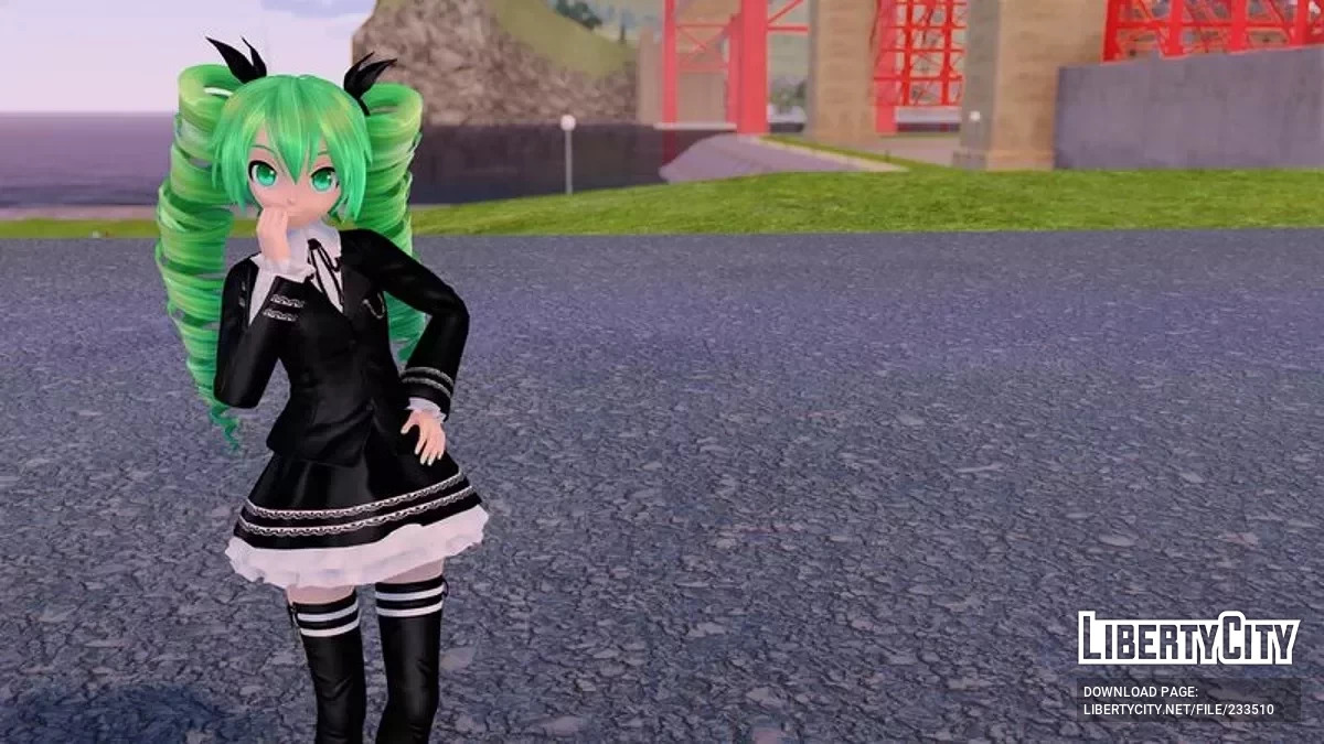 Хацунэ Мику из проекта PDFT в стиле «тёмного ангела» / GTA San Andreas