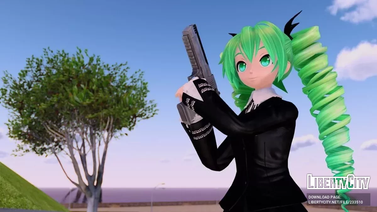 Хацунэ Мику из проекта PDFT в стиле «тёмного ангела» / GTA San Andreas