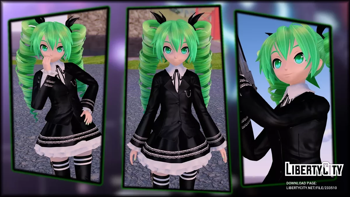 Хацунэ Мику из проекта PDFT в стиле «тёмного ангела» / GTA San Andreas