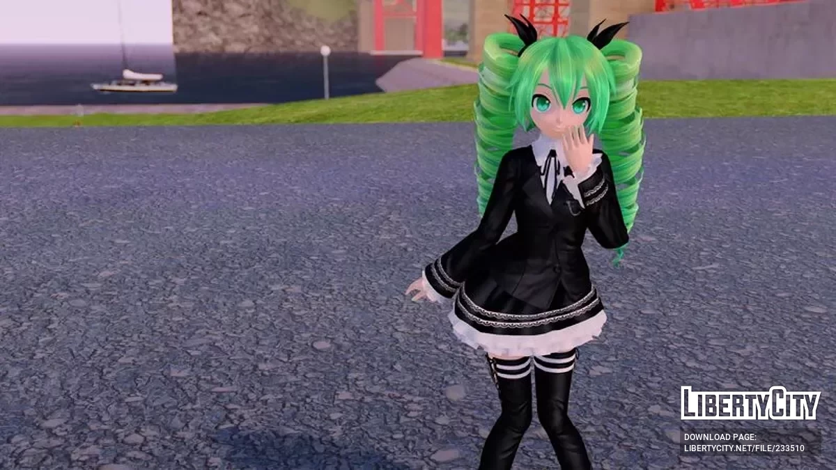 Хацунэ Мику из проекта PDFT в стиле «тёмного ангела» / GTA San Andreas