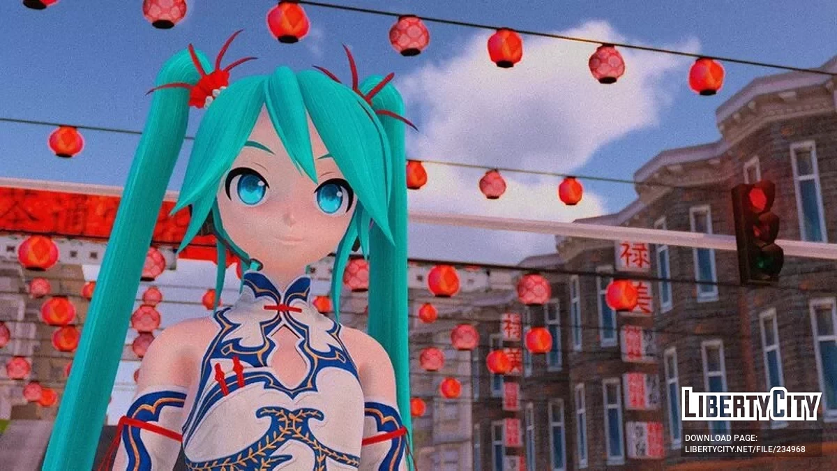 Изумрудная Хацуне Мику из PDFT / GTA San Andreas