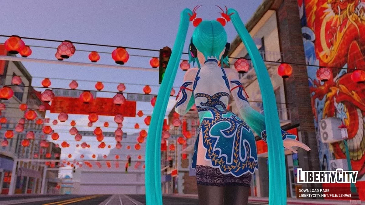 Изумрудная Хацуне Мику из PDFT / GTA San Andreas