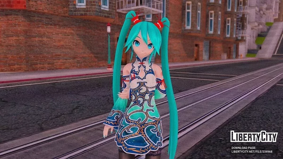 Изумрудная Хацуне Мику из PDFT / GTA San Andreas