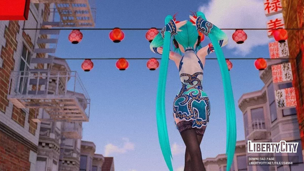 Изумрудная Хацуне Мику из PDFT / GTA San Andreas