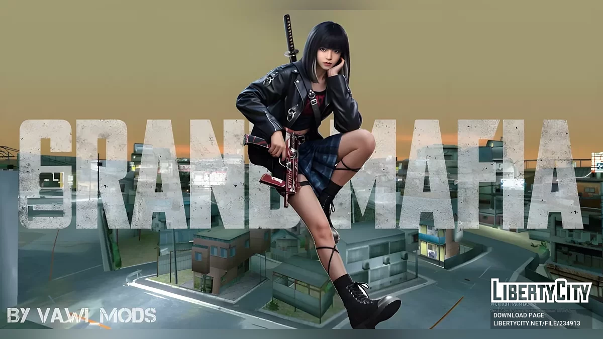 Сакурако Дзингудзи в повседневном наряде из The Grand Mafia / GTA San Andreas