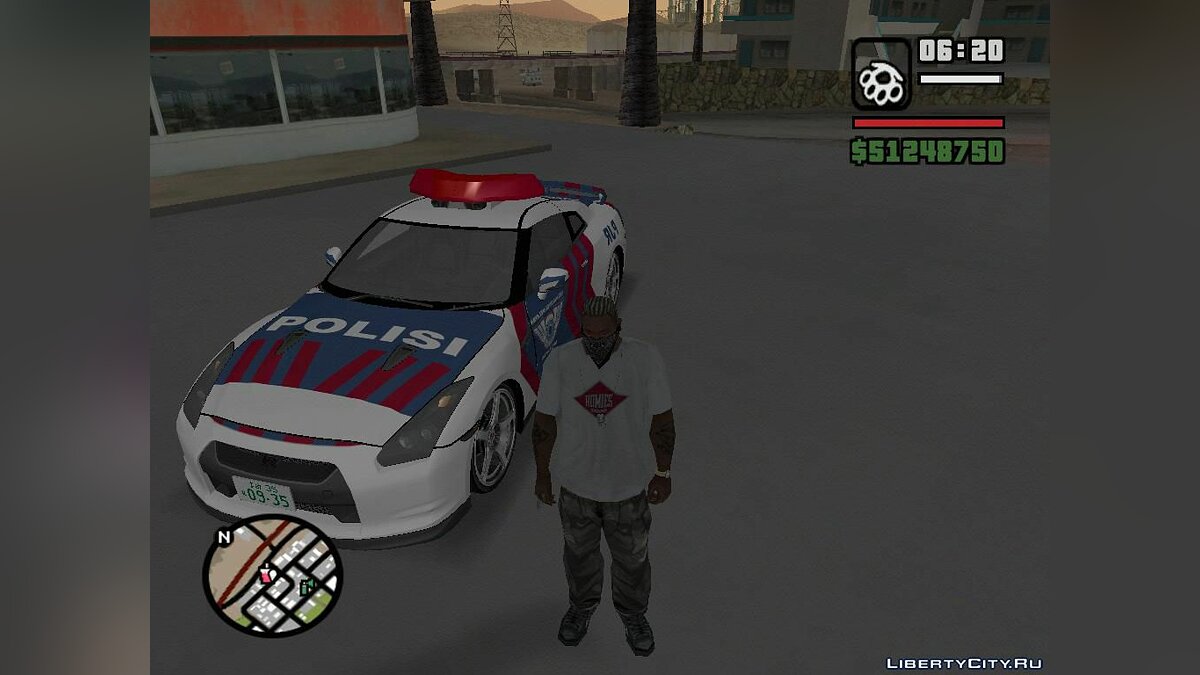 Скачать Nissan GT R35 Indonesia Police для GTA San Andreas