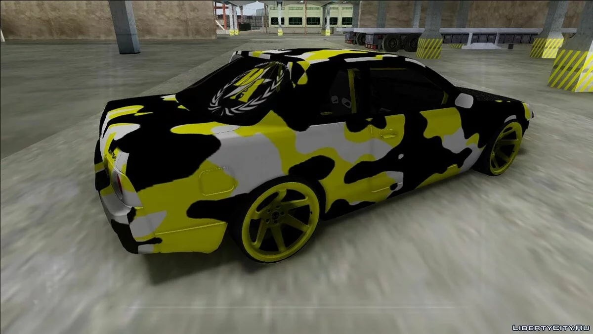 Nissan Skyline R32 Drift желтый камуфляж / GTA San Andreas