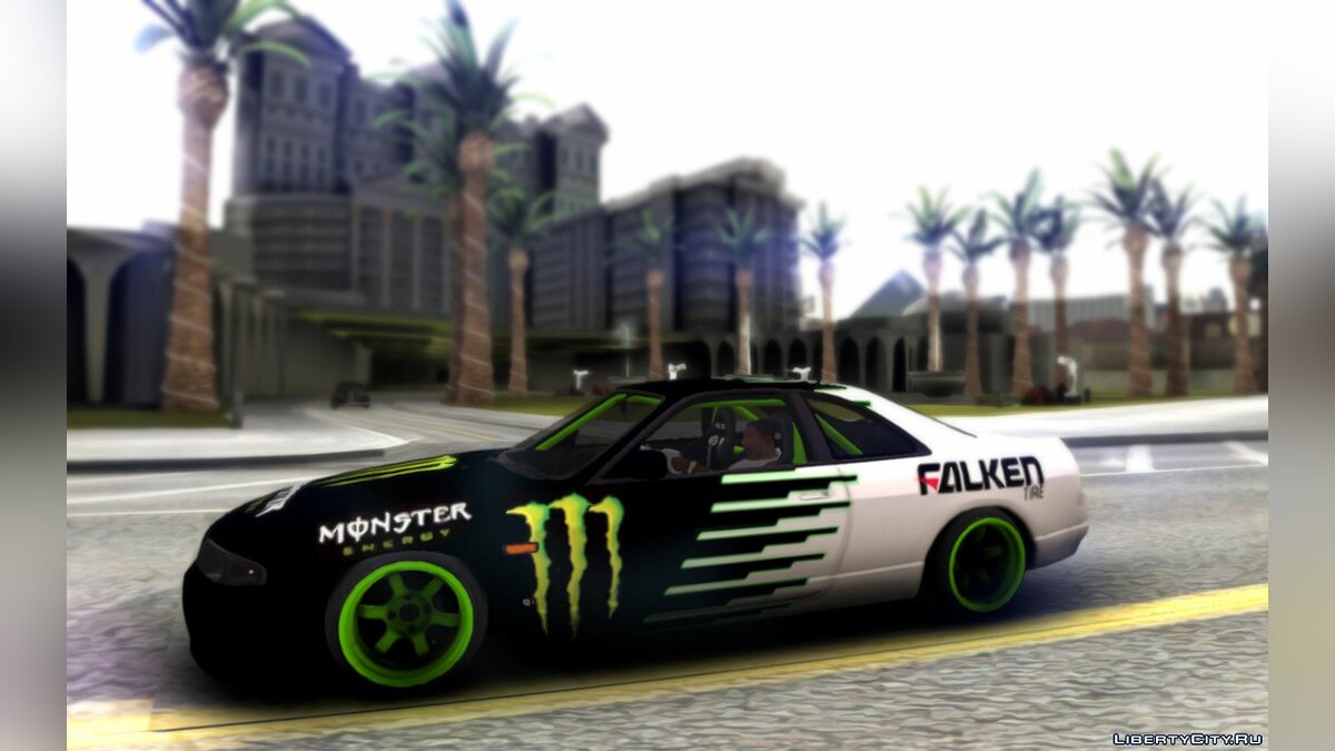 Скачать Nisssan Skyline R33 Drift Monster Energy Falken для GTA San Andreas